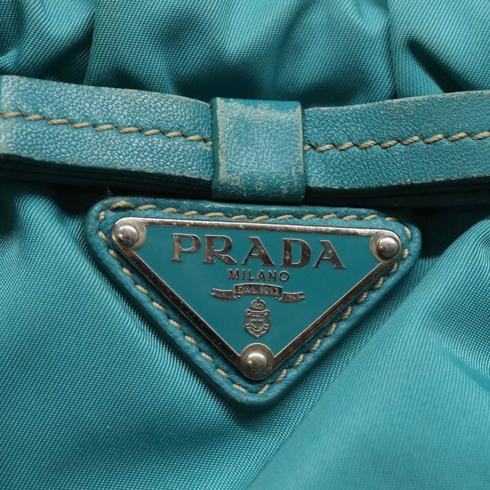 PRADA Hand Bag Nylon 2way Turquoise Blue Auth 83957 - Picture 15 of 16